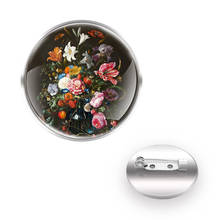 Classic Pretty Flowers Design Brooches Decoration Collar Pin Charm Glass Convex Dome Accessories Gift 2024 - buy cheap