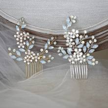 Gold Silver Color Small Comb Floral Bridal Hair Piece Handmade Crystal Wedding Jewerly Women Hair Ornament 2024 - buy cheap