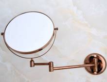 Folding Dual Arm Extend Rose Gold Brass Wall Mount Magnifying Bathroom Mirror Makeup Cosmetic Lady's Mirror Wba637 2024 - buy cheap