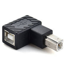 Новейший USB 2,0 Тип B печати Порты и разъёмы 90 градусов конвертер адаптер под прямым углом удлинитель Разъем для мужчин и женщин принтер Jack черный сканер 2024 - купить недорого