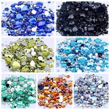 Mixed Sizes 1000pcs Many Colors Round Acrylic Loose Flatback Rhinestone Nail Art Crystal Stones For Wedding Clothing Decorations 2024 - buy cheap