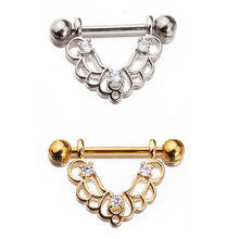 1pc Titanium Nipple Piercing Heart Barbell Opal Nipple Shield Flower Charming Nipple Rings For Women Body Piercing Jewelry 2024 - buy cheap