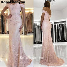 Lace Mermaid Prom Dress Off-the-shoulder Zipper Trumpet Formal Evening Party Gown 2024 - buy cheap