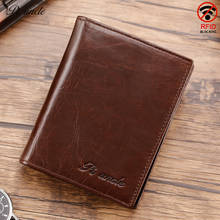 Genuine Leather Men's Rfid Wallet Pocket Cowhide Short Cards Money Purse Women Mini Wallets For Men Most Popular Vintage Cowhide 2024 - buy cheap