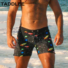 Taddlee sexy homem fatos de banho nadar cuecas boxer biquíni corte quadrado surf board shorts troncos 2024 - compre barato