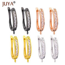 JUYA-ganchos de circonia cúbica para mujer, joyería hecha a mano, diseño de moda, ganchos huecos para pendientes 2024 - compra barato