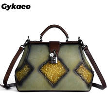 Gykaeo Luxury Handbags Women Bags Designer Lock Genuine Leather Tote Bag Ladies Casual Boston Messenger Shoulder Bags Sac A Main 2024 - buy cheap