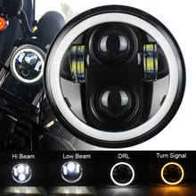 Новый стиль 5,75 светодиодный мовые светодиодные фары 5 3/4 светодиодный ные DRL 50 Вт мотоциклетные фары для Sportster 883 XL883 FXCW черный хром 2024 - купить недорого