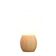 Nordic minimalista simples bola de vidro madeira candeeiro mesa e27 moderno led luzes quarto lâmpada cabeceira sala estudo leitura barra