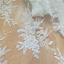 High-grade Sequine embroidery flower lace fabric wedding dress veil handmade diy children's clothes sew accessories 2024 - buy cheap
