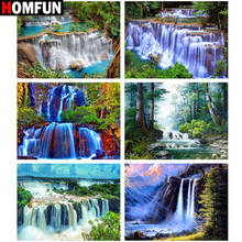 HOMFUN Full diamond Painting "Waterfall scenery" Resin Drill Embroidery 5D Diy Diamond Painting Handmade Cross Stitch gift 2024 - buy cheap