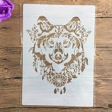 Gravador decorativo de papel para parede a4 29*21cm lobo faça você mesmo, modelos de cartão, plástico para parede 2024 - compre barato