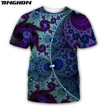 Camiseta masculina e feminina com estampa psicodélica, camisa casual de verão com mangas curtas que brilha no escuro 3d 2024 - compre barato