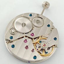 17 Jewels 6497 movimiento mecánico bobinado a mano, reloj plateado 2024 - compra barato