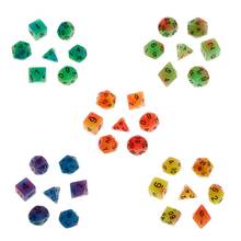 7pcs/set Luminous Polyhedral Sided Dice D4 D6 D8 D10 D12 D20 Set For D&D RPG Poly Game 2024 - buy cheap