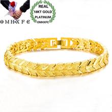 Hxomfc pulseiras de ouro, braceletes elegantes masculinos para festa de aniversário, casamento, elos para flecha, 18k, be202 2024 - compre barato