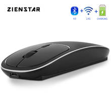 Zienstar Aluminum Rechargeable 2.4GHz Wireless Bluetooth Mouse,Dual Mode Ultra-Thin Silent Mice Compatible with Apple Mac Laptop 2024 - buy cheap