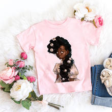 Bubble Gum Melanin Black Girl Cool Funny Print White Hip Hop Harajuku Toddler Girls Korea Creative Kids T-shirt Fashion Cute Top 2024 - buy cheap