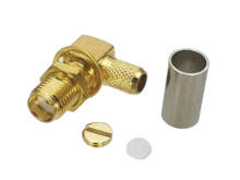 1Pcs Connector SMA Female Jack Bulkhead For RG58 RG142 LMR195 RG400 Cable Right Angle RF Coaxial Brass 2024 - buy cheap
