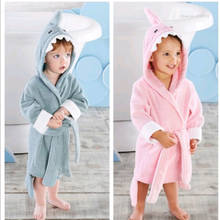2-6 year Baby Robe Cartoon Hoodies Girl Boys Sleepwear Good Quality Bath Towels Kids Soft Bathrobe Pajamas Children's Clothing 2024 - купить недорого