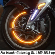 For Honda Goldwing GL 1800 GL1800 F6B Motorcycle Front Brake Fork Mounted NAV LED Lights in Chrome or Black 2018 2019 2020 2024 - buy cheap