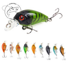 9 unids/lote 4,5 cm 3,5g Topwater plástico Artificial 3D ojos Minnow Wobbler cebo de pesca señuelo larga lengua pesca a rayas cebo cebo 2024 - compra barato