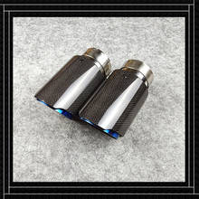 Tubos de escape de acero inoxidable para coche, boquillas de punta de silenciador Akrapovic, color azul quemado, 1 unidad 2024 - compra barato