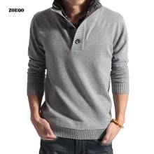 ZOEQO new mens fashion knitted sweaters men's Long sleeve pullover turndown Knitwear coat casual slim sweater men clothing 0423 2024 - buy cheap