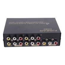 4 Port AV Audio Video RCA 4 Input 1 Output Switcher Switch Selector Splitter Box 2024 - buy cheap
