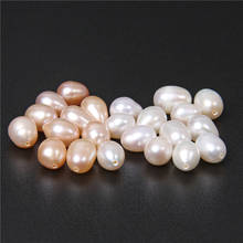 7-8mm Natural Freshwater Pearls Beads Half Drilled Hole Loose Beads For DIY Jewelry Classic Earrings Craft Accessories 10PCS 2024 - buy cheap