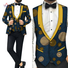 Africano imprimir 2 peças jaqueta e colete masculino roupas dashiki senhores definir bazin plus size tradicional africano roupas wyn1085 2024 - compre barato
