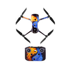 Adesivos coloridos para drone, adesivo de pele para dji mavic air 2 + controle remoto + 3 películas de proteção para bateria 2024 - compre barato