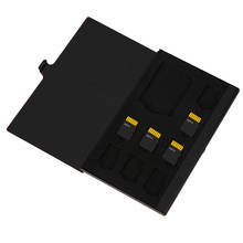 Monolayer Storage Case Holder Aluminum 1SD + 8TF Micro SIM Cards Orgnizing Box Memory Card Storage Boxes Black 2024 - buy cheap
