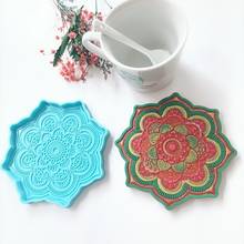 Molde de resina de posavasos de Mandala, accesorios de joyería, molde de bandeja artesanal DIY 2024 - compra barato