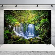 Pano de fundo para estúdio de foto, natureza cênica verde cascata madeira cenários para crianças jovem 2024 - compre barato