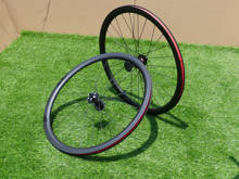 Juego de ruedas Clincher para bicicleta de carretera, 38mm, 700C, carbono completo, freno de disco, liberación rápida, QR delantero y trasero, 135mm 2024 - compra barato