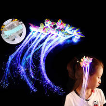 Горячий обруч для волос с оптоволокном игрушки девушки светящиеся парики бабочка аксессуар для волос творческие яркие пинцеты принцесса заколки для волос вечерние принадлежности 2024 - купить недорого