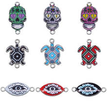 5 peças bracelete de liga taro tartaruga olho sorte esmalte conector diy acessórios colar amuleto animal diy jóias busca quem 2024 - compre barato