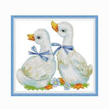 Joy Sunday A Pair of Cole Ducks Patterns Cross Stitch Counted 11CT 14CT Printed Stamped Embroidery Needlework Handmade Decor Kit 2024 - buy cheap