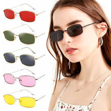 Gafas de sol rectangulares para hombre y mujer, lentes de sol con montura de Metal, con protección UV400, de colores llamativos 2024 - compra barato