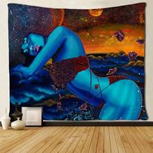 Комикс королева афроамериканское женское розовое бикини галактика планеты гобелены хиппи искусство настенный 2024 - купить недорого