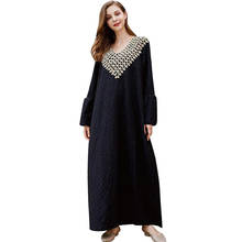 Dubai Kaftan Muslim Women Long Dress Turkish Arab Abaya Long Sleeve V-neck Spring Maxi Robe Islamic Vestido Ramadan Moroccan New 2024 - buy cheap