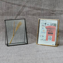 Paquete de 4 marcos de fotos Vintage de vidrio de doble cara, independiente de Metal dorado marco de fotos, decoraciones para el hogar de 4 "x 6" 2024 - compra barato