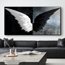 Angel wings retro posters and canvas paintings, black and white wings wall art posters and prints decorate the home living room 2024 - buy cheap