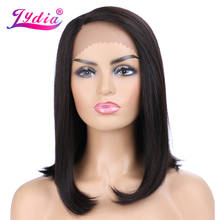 Lydia Hair Synthetic L Lace Front Wigs 12 Inch Natural Color Glueless Heat Resistant Fiber Hair 130% Density Hand Tied Lace Part 2024 - buy cheap