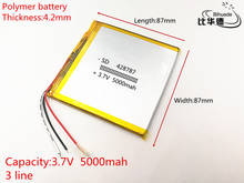 3 line 3.7v lithium polymer rechargeable battery 428787 5000MAH For PDA 7 inch 8 inch 9inch 2024 - buy cheap