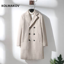 Casaco trench coat masculino de lã de alta qualidade, sobretudo duplo breasted para outono e inverno 2021 2024 - compre barato