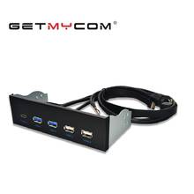 Hub usb 2.0 usb 5.25 + 1 porta com conector drive, usb 3.1 gen2, para pc desktop 2024 - compre barato