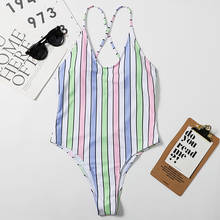 2021 Stripe Brazilian Swimsuit Monokini Bathing One Piece Swimwear Women Mujer Trikini Banador Maio Biquini Badpak Dames Femme 2024 - buy cheap