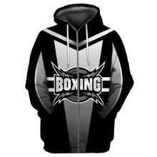 Boxing sport black gray 3D All Print Plus Hoodie Man Women Harajuku Outwear Zipper Pullover Sweatshirt Casual Unisex Jacket 14 2024 - buy cheap